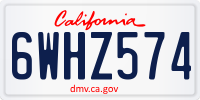 CA license plate 6WHZ574