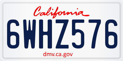 CA license plate 6WHZ576