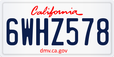CA license plate 6WHZ578