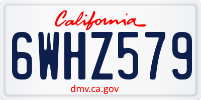 CA license plate 6WHZ579