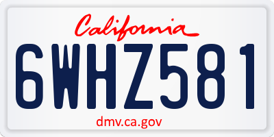 CA license plate 6WHZ581