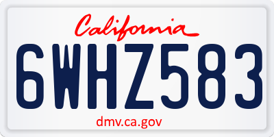 CA license plate 6WHZ583