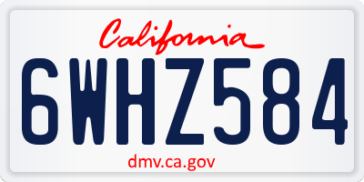 CA license plate 6WHZ584