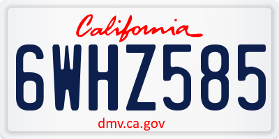 CA license plate 6WHZ585