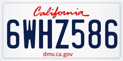 CA license plate 6WHZ586