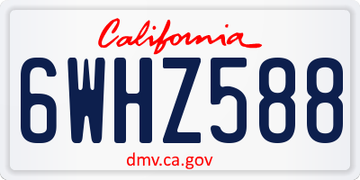 CA license plate 6WHZ588