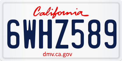 CA license plate 6WHZ589