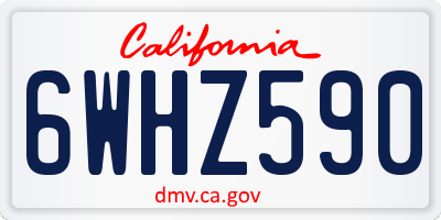 CA license plate 6WHZ590