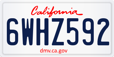CA license plate 6WHZ592