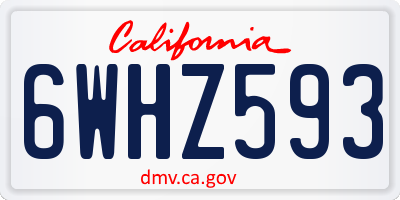 CA license plate 6WHZ593