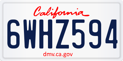 CA license plate 6WHZ594