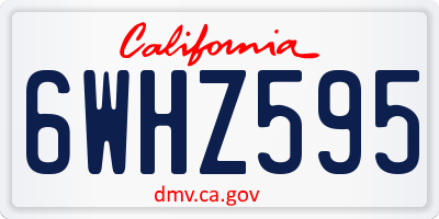 CA license plate 6WHZ595