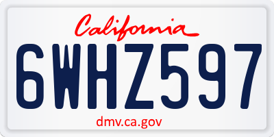 CA license plate 6WHZ597