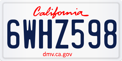 CA license plate 6WHZ598