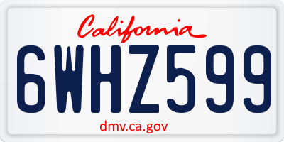 CA license plate 6WHZ599