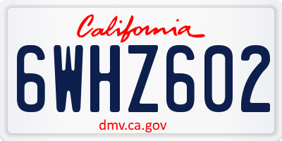 CA license plate 6WHZ602
