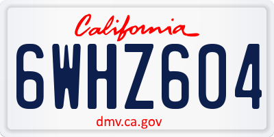 CA license plate 6WHZ604