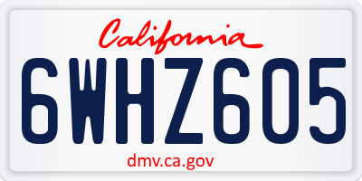 CA license plate 6WHZ605