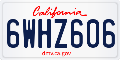 CA license plate 6WHZ606
