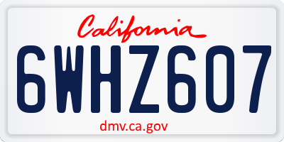 CA license plate 6WHZ607