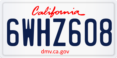 CA license plate 6WHZ608