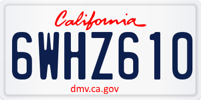 CA license plate 6WHZ610