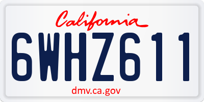 CA license plate 6WHZ611