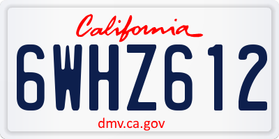 CA license plate 6WHZ612