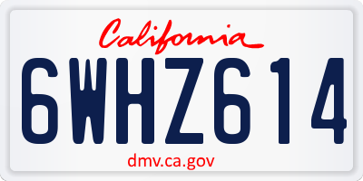 CA license plate 6WHZ614