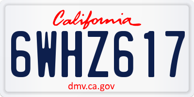 CA license plate 6WHZ617