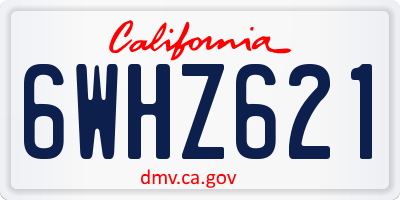 CA license plate 6WHZ621