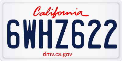 CA license plate 6WHZ622