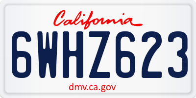 CA license plate 6WHZ623