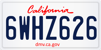 CA license plate 6WHZ626