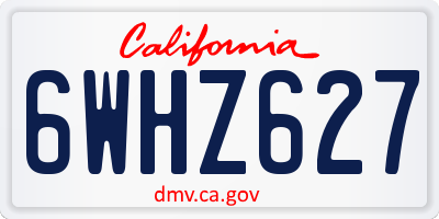 CA license plate 6WHZ627