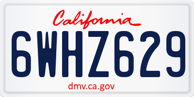 CA license plate 6WHZ629