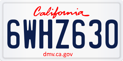 CA license plate 6WHZ630