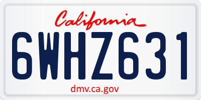 CA license plate 6WHZ631