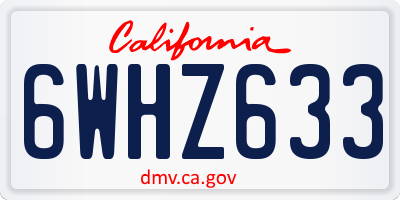 CA license plate 6WHZ633