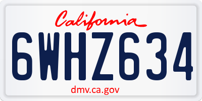 CA license plate 6WHZ634