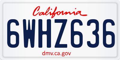 CA license plate 6WHZ636
