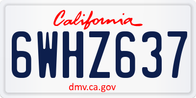 CA license plate 6WHZ637
