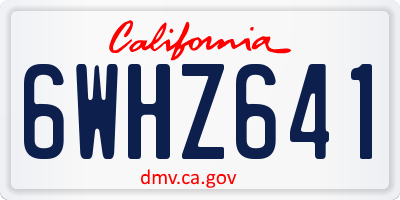 CA license plate 6WHZ641