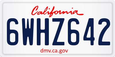 CA license plate 6WHZ642