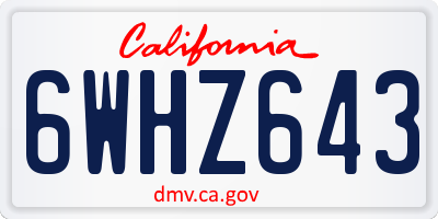 CA license plate 6WHZ643