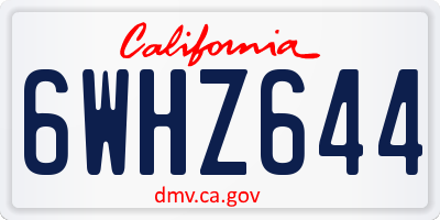 CA license plate 6WHZ644