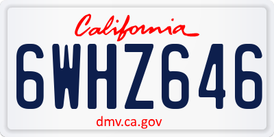 CA license plate 6WHZ646