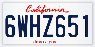CA license plate 6WHZ651