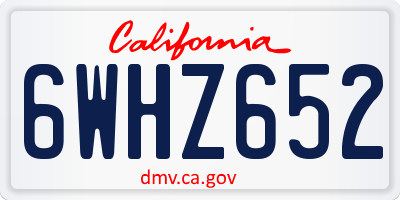 CA license plate 6WHZ652