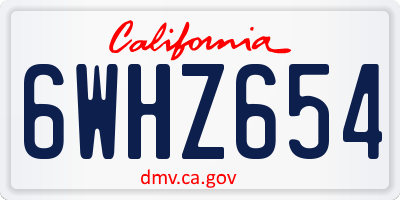 CA license plate 6WHZ654